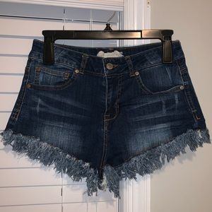 Fringe Jean Shorts